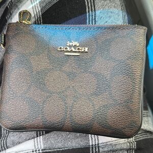 Coach Signature Brown Wristlet